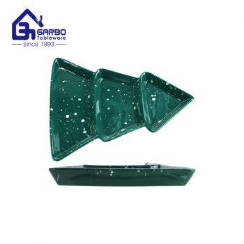 Christmas tree green creative cermaic plate food tableware dolomite cookies and chocolate dish