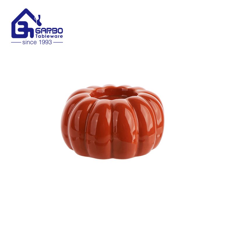 Promotion cute pumpkin design handmade ceramic jar for gift souvenir