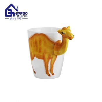 Ceramic creative special water drinking cup decorative porcelain mug set white decal print  hand paint cups