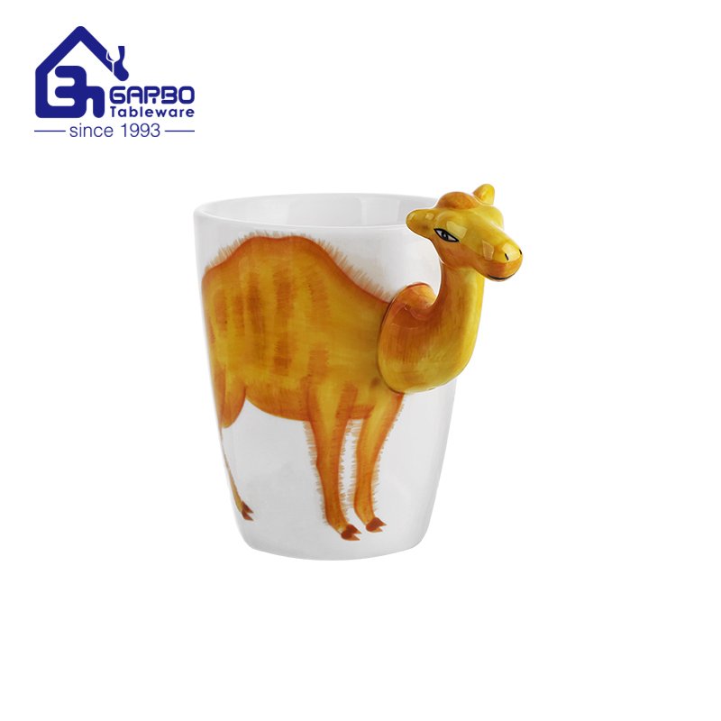 Caneca de porcelana esmaltada de design agradável de 540 ml de cor azul escura caneca de dolomita