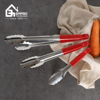 Outils de cuisine de haute qualité en vrac en gros petits ensembles de pinces alimentaires pour maison MOQ avec poignée en PP rouge