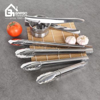 Logotipo personalizado Precio barato 430 Acero inoxidable Hotel Home Food Tong Sets