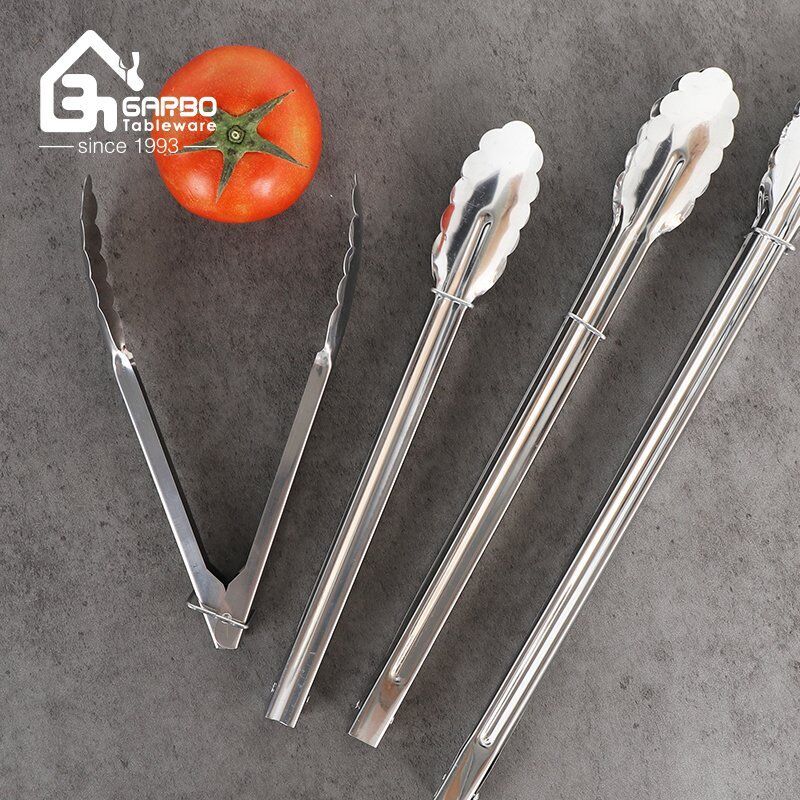 Customized Logo Cheap Price 430 Stainless Steel Hotel Home Food Tong Sets