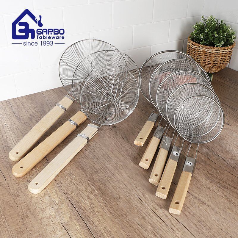 House Kitchen Utensils Different Size Available Wholesale Cheap Kitchen Colander Sets With Wooden Handle
