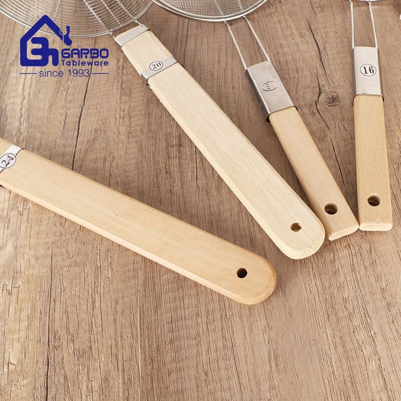 House Kitchen Utensils Different Size Available Wholesale Cheap Kitchen Colander Sets With Wooden Handle