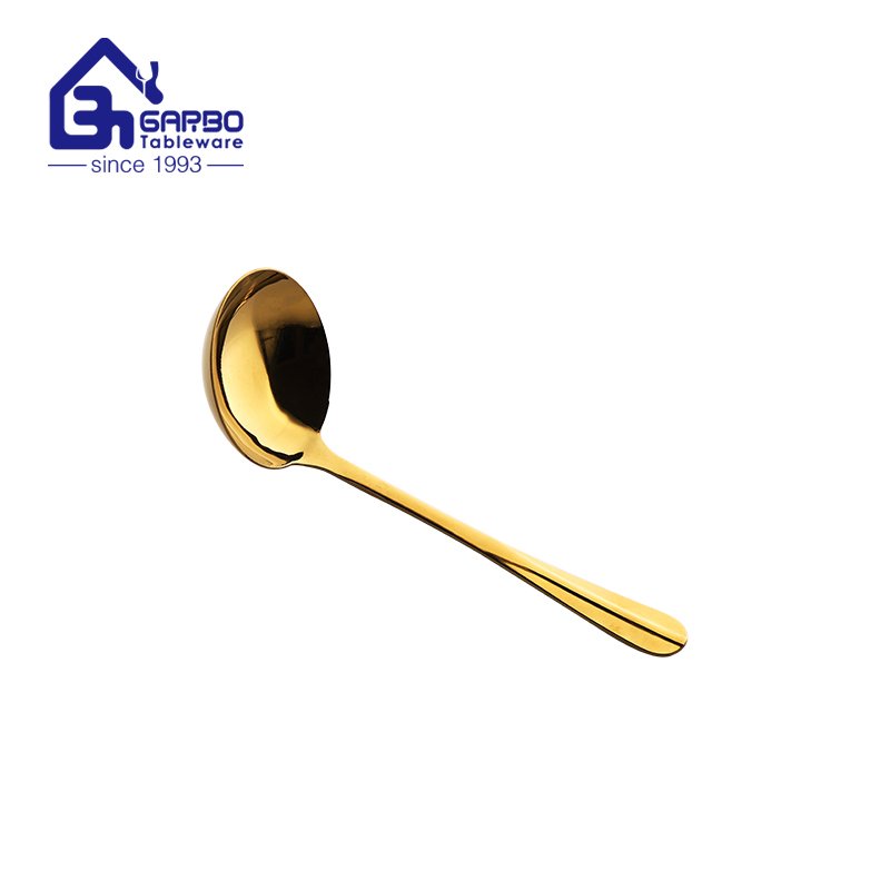 Heat Resistant 201ss PVD Golden Spaghetti Spoon Sever For Kitchen Tools