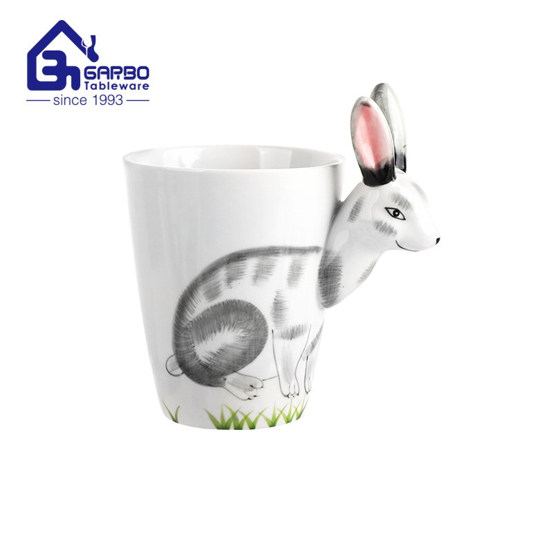 Taza de porcelana creativa con apariencia de diseño de perro en 3D Taza de dolomita