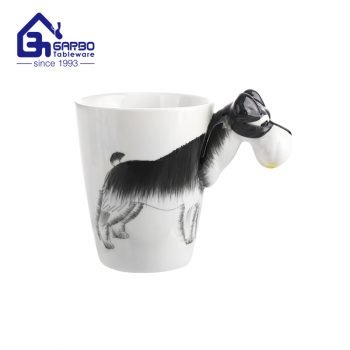 Creative porcelain mug with 3D dog design appearance dolomite mug