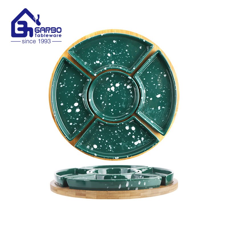 Christmas tree green creative cermaic plate food tableware dolomite cookies and chocolate dish