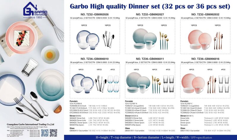 Garbo December promotion for dinnerware set with various material