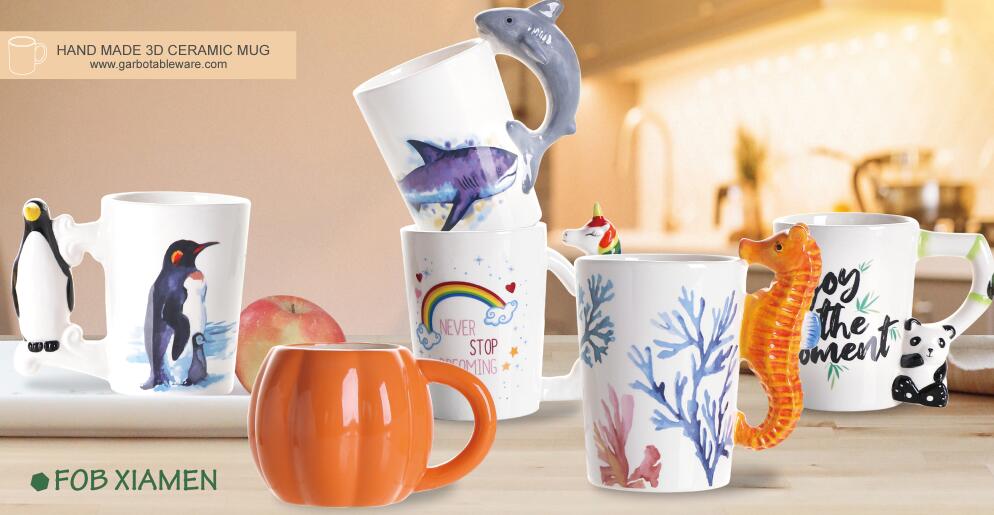 Nouveautés Garbo – Mugs avec anse animal 3D