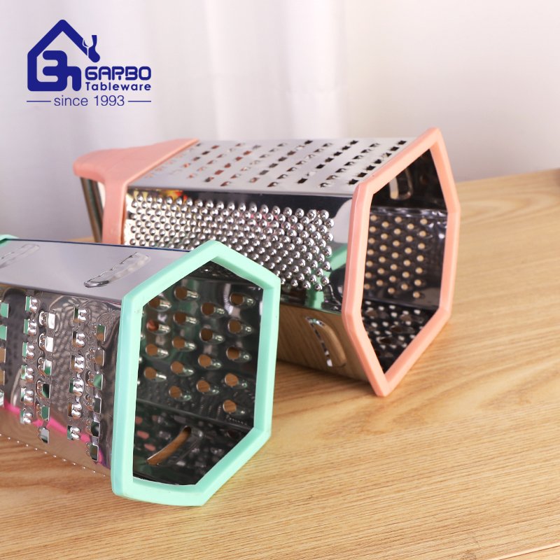 High Quality Customized Kitchen Tools Home Usage 410 Stainless Steel Colorful Box Grater