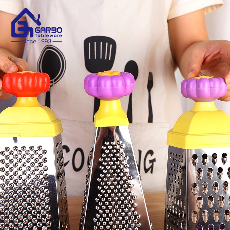 Machine Polish Pumpkin Design Plastic Bulk Packing Factory Cheap Stainless Steel Kitchen Box Graters