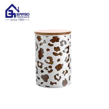 Pot de stockage en céramique de conception personnalisée peinte à la main de 810 ml