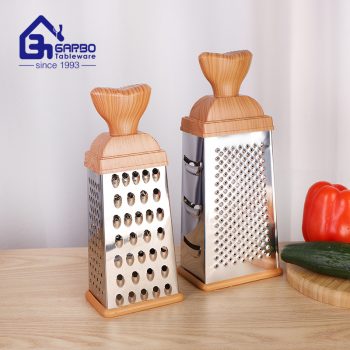 Machine Polish Wholesale Cheap 410 Stainless Steel Box Grater With Wooden Lid