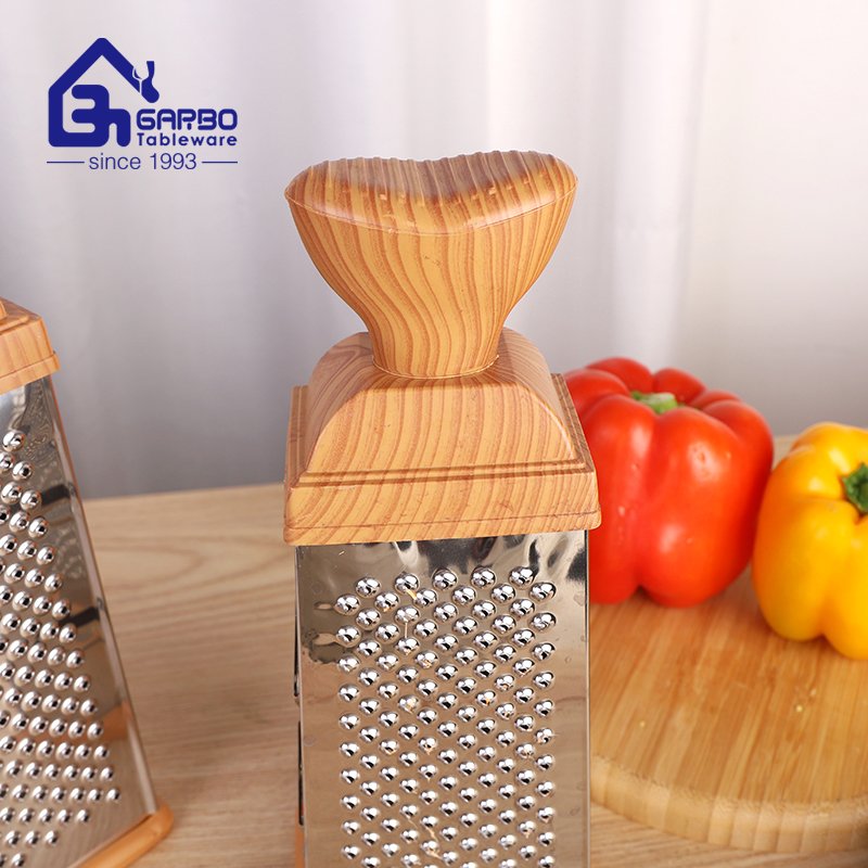 Machine Polish Wholesale Cheap 410 Stainless Steel Box Grater With Wooden Lid