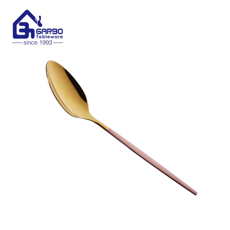 Heat Resistant 201Stainless Steel Serving Spoon Set with Golden Slotted Spoon, Serving Spoon