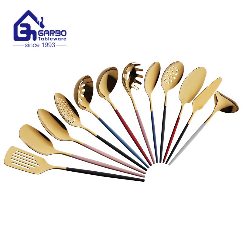 Non-stick 201ss Heat Resistant Silicone Kitchen Tools with Stainless Steel Handle for Home Kitchen