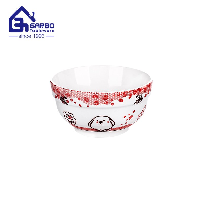 300ml porcelain rice bowls cereal bowls with underglazed decal of blue flower