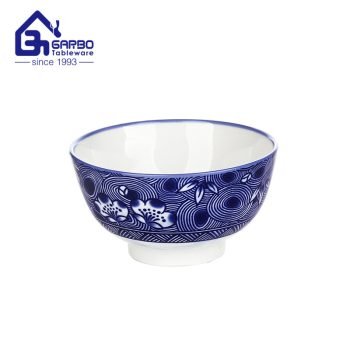Factory Wholesale promotion custom decor 4.5 inch round porcelain rice bowl soup bowl ceramic tableware bowls set Microwave and Dishwasher Safe