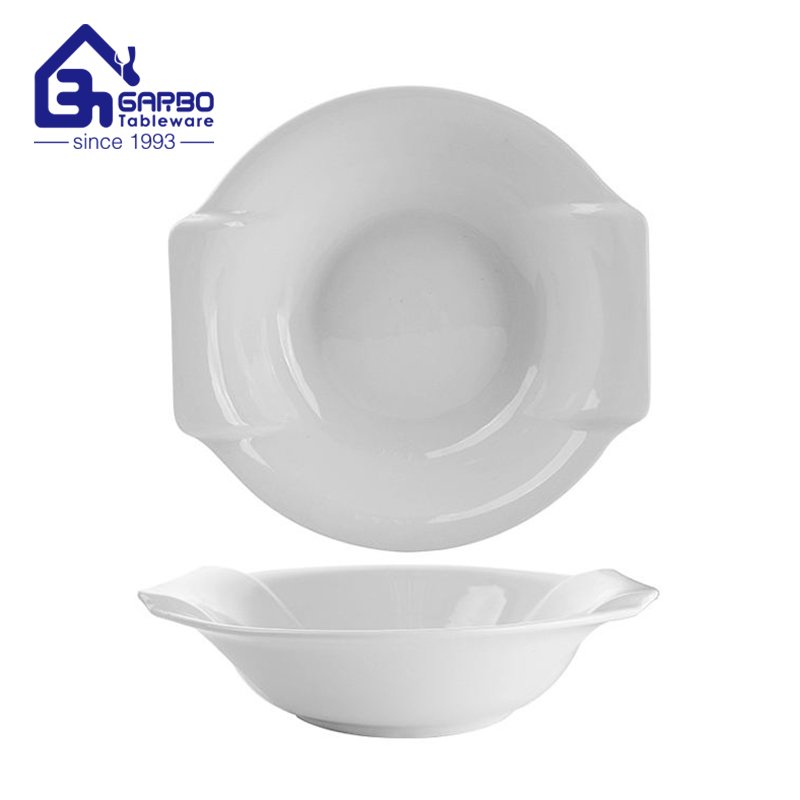 microwave oven safe flower shaped hotel porcelain deep bowl ceramic soup bowls 10 inch bowl set