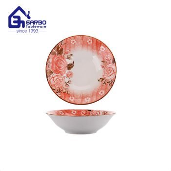 Full color print ceramic soup bowl stoneware kitchen tableware dinnerware