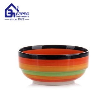 Stock rainbow print classic ceramic bowl big stoneware noodle bowls kitchen