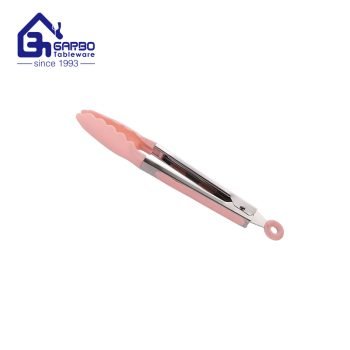 Бамбуковая ручка для барбекю и кухонные щипцы с силиконовыми наконечниками