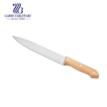 سكين مطبخ شارب عالي الجودة من الفولاذ المقاوم للصدأ بمقبض خشبي سكين الشيف للمنزل والتخييم في الهواء الطلق للشواء