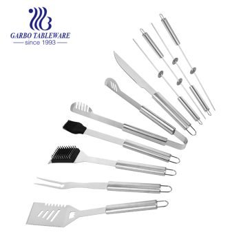 10pcs outils de gril en acier inoxydable pour outils de barbecue d'arrière-cour ensemble de cadeaux pour hommes femmes