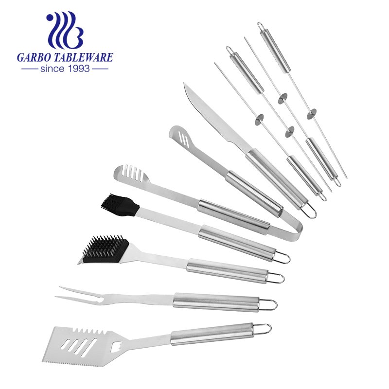 10pcs Stainless Steel Grill Tools for Backyard BBQ Tools Gifts Set for Men Women