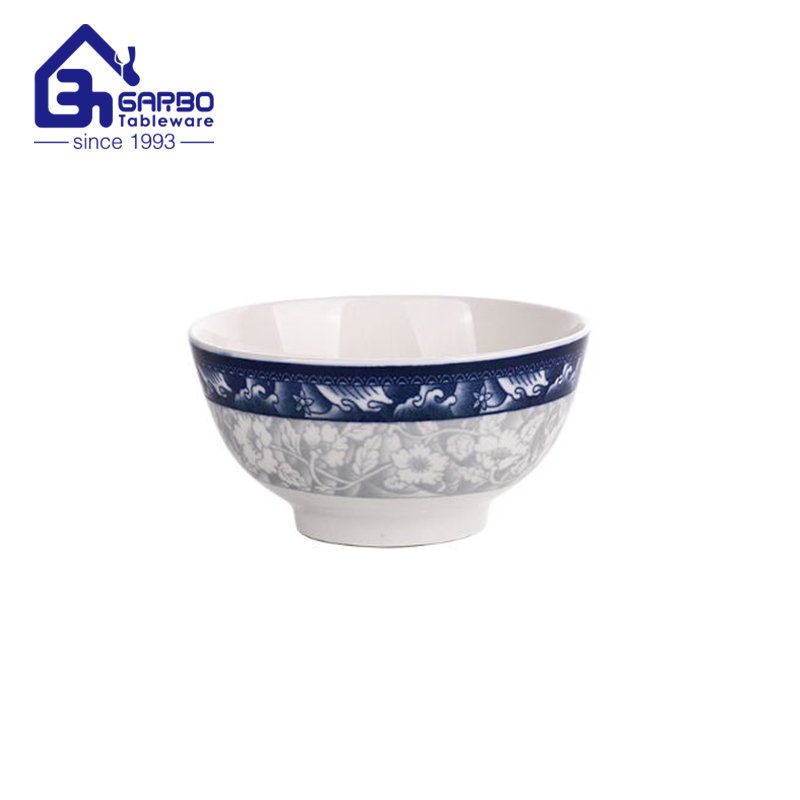 Stock clear white big ceramic bowl with engraved design porcelain soup bowl for family