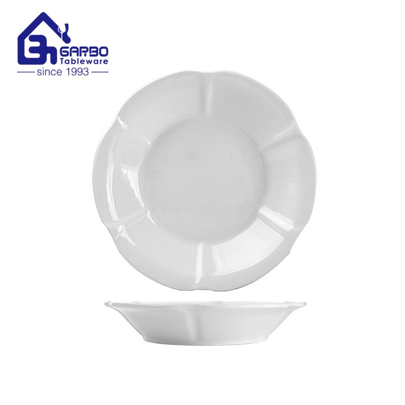 microwave oven safe flower shaped hotel porcelain deep bowl ceramic soup bowls 10 inch bowl set