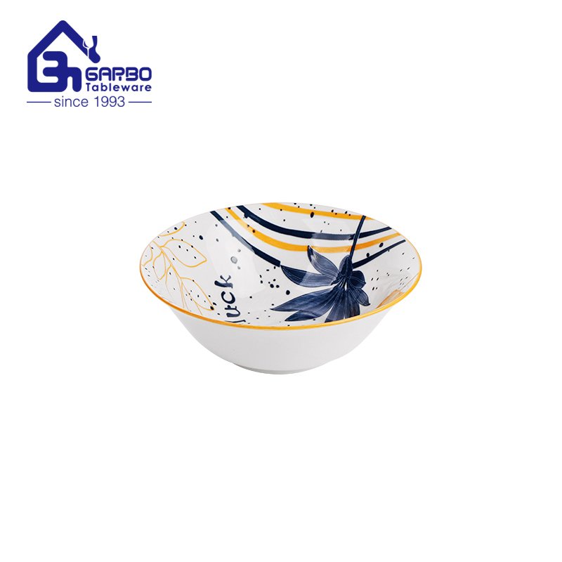 Full color print ceramic soup bowl stoneware kitchen tableware dinnerware