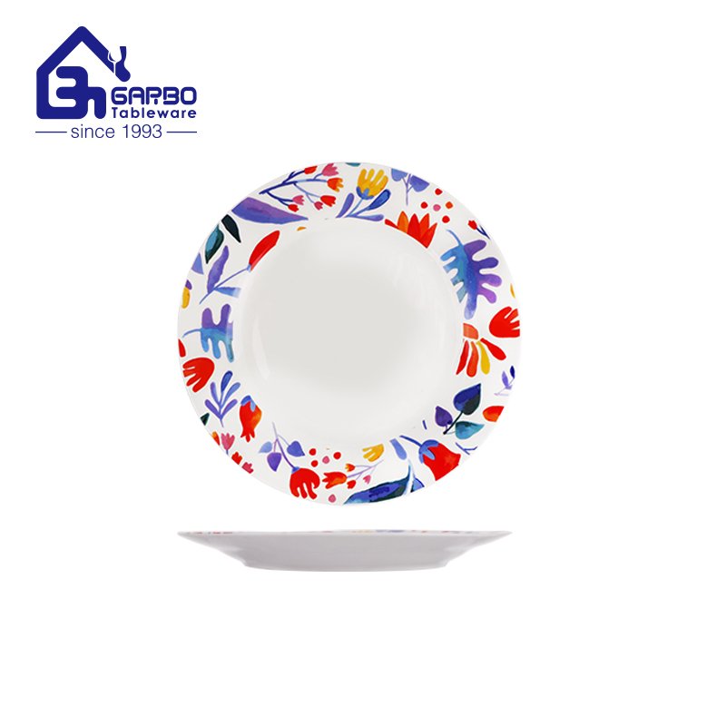 Special shape round white ceramic plate custom restaurant dish set