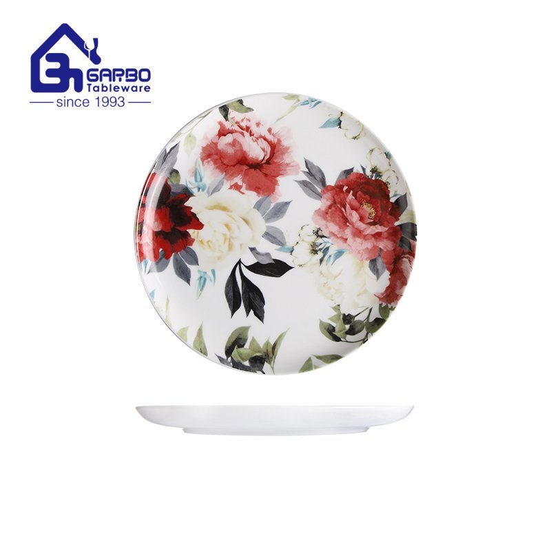 Wholesale 9.84” ceramic plate with underglazed printing for home usage